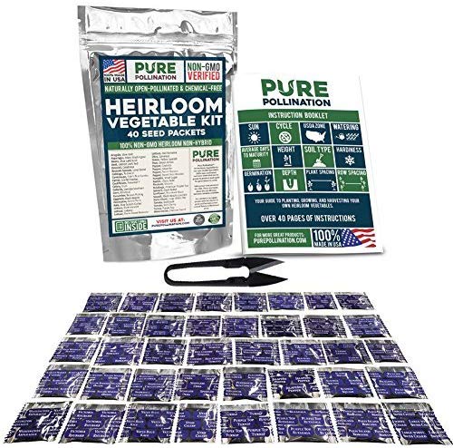 16,500 Non GMO Heirloom Vegetable Seeds Survival Garden 40 Variety Pack