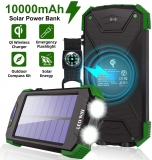 Solar Charger 10000mAh, Portable Solar Power Bank